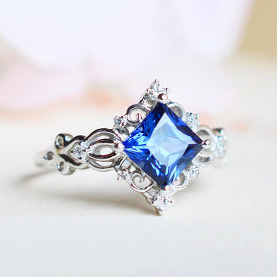 Olivenorma Square Sapphire Ring