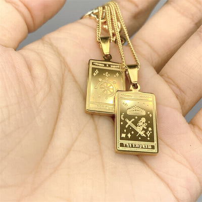 Olivenorma Tarot Card Carve Alloy Necklace