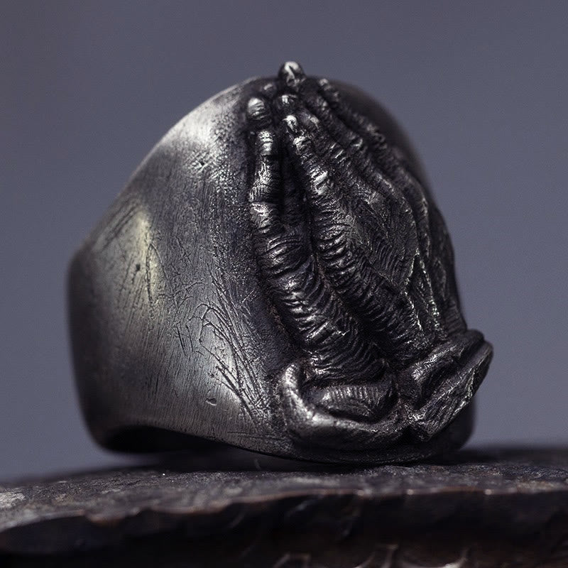 Vintage Viking Stainless Steel Prayer Ring
