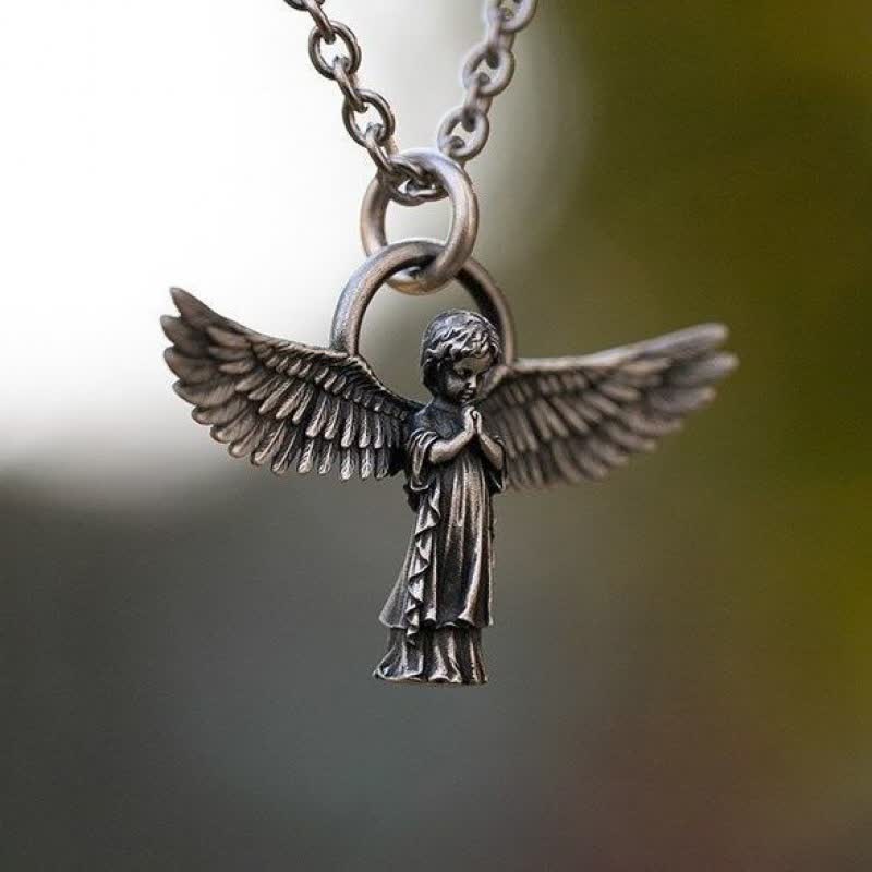Praying Guardian Angel Wing Necklace