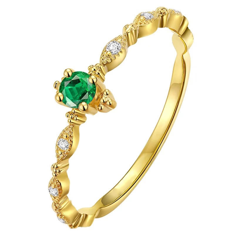 Olivenorma Emerald White Zirconia Ring