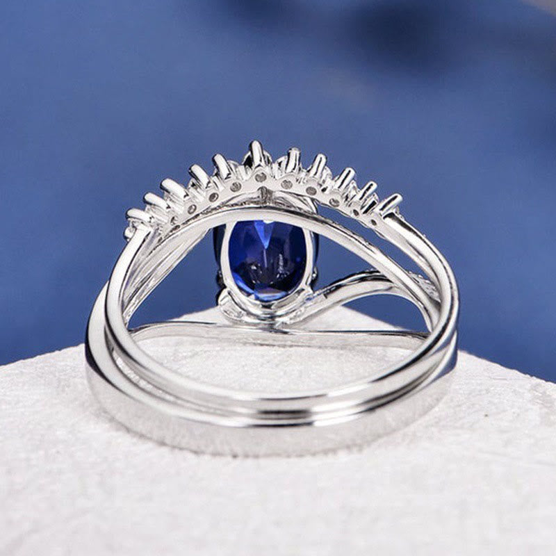 Luxury S925 Silver Sapphire Ring