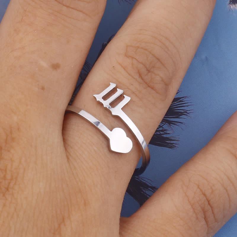 Heart Angel Number Adjustable Ring