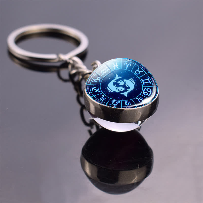Glass 12 Stars Zodiac Protection Keychain - image 2