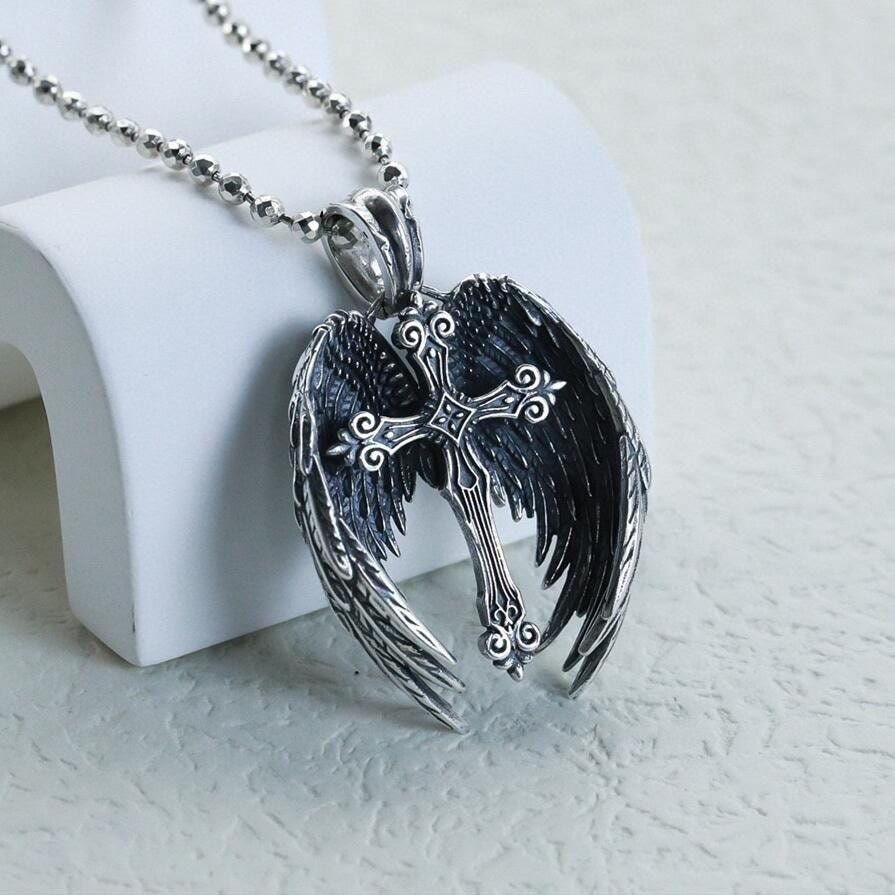 Angel Wings Cross Necklace