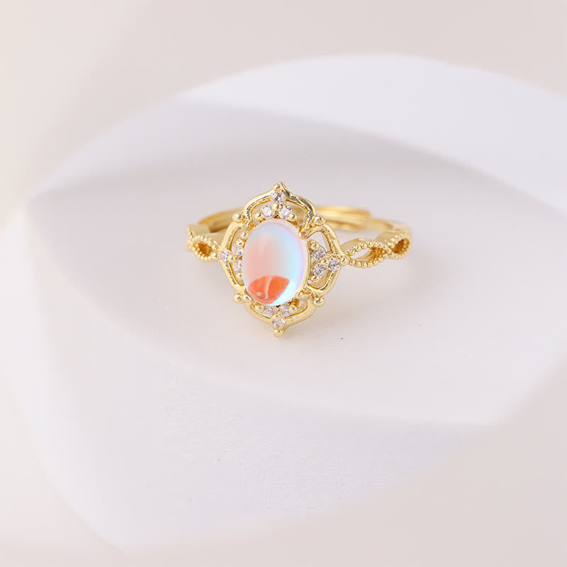 Romantic Dainty Moonstone Adjustable Ring