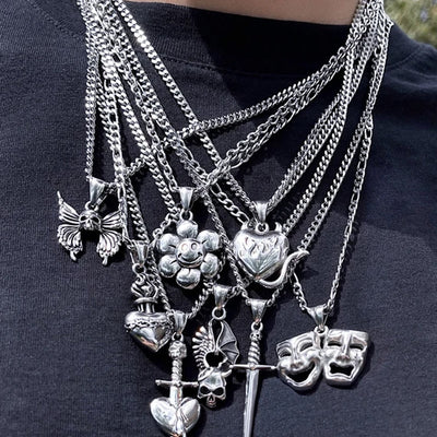 Personality Elements Hip Hop Skull Necklace