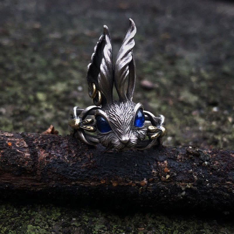 Limited Sale - The Lolita Alice Rabbit Blue Sapphire Ring