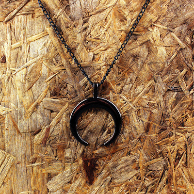 Black Moon Stainless Steel Halloween Necklace