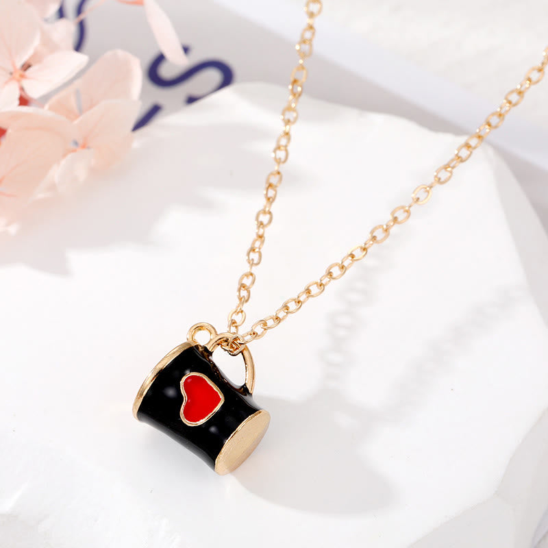 Creative Cute Colorful Heart Cup Necklace