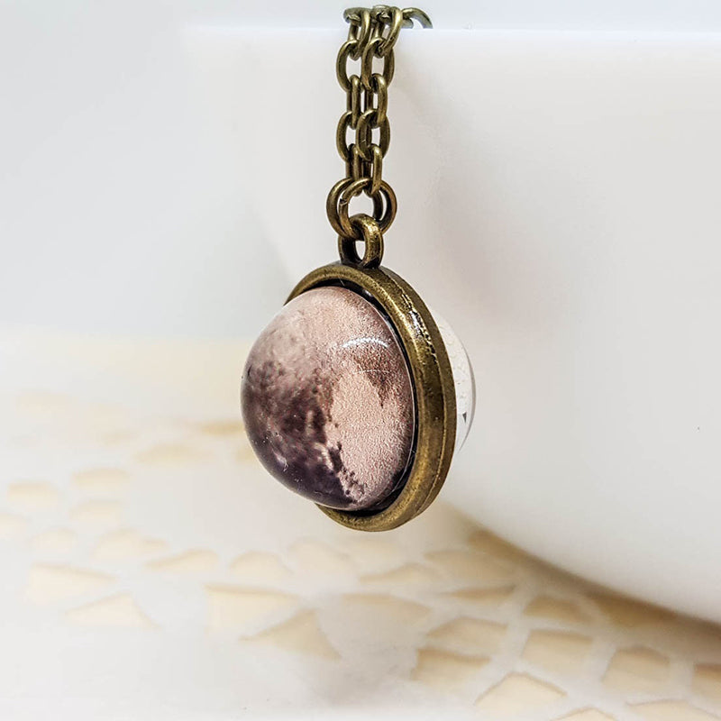 Two Sided Glass Small Pluto Necklace