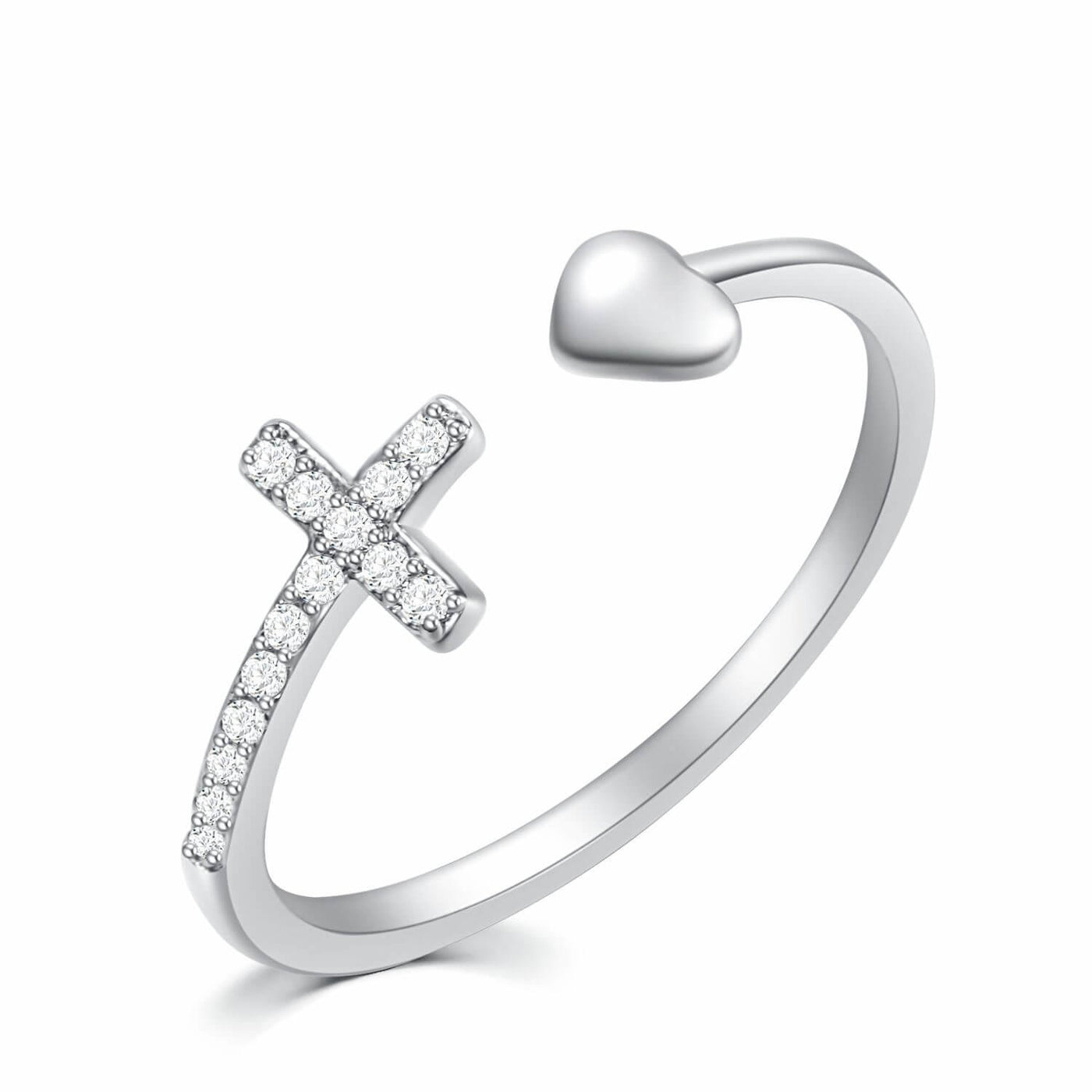 "Pray Through It" Heart And Cross Ring