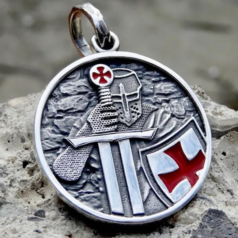 316L Stainless Steel Templar Cross Religion Necklace