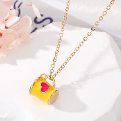 Creative Cute Colorful Heart Cup Necklace