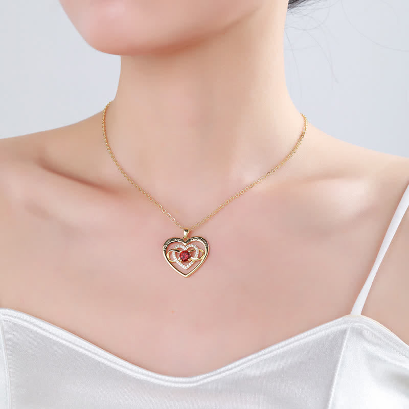 "You Will Forever by My Always" Love Heart Necklace