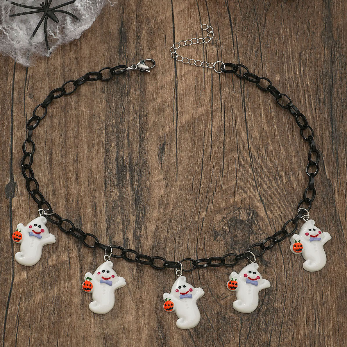 Pumpkin Skull Ghost Witch Hat Halloween Necklace