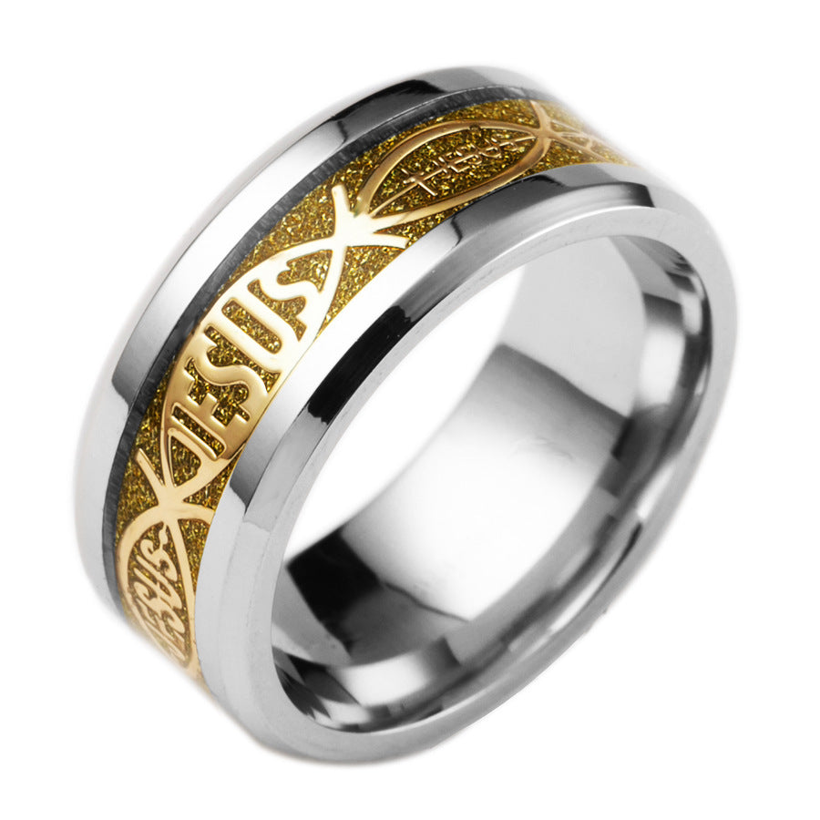 Limited Sale - 8mm Stainless Steel Jesus Ring