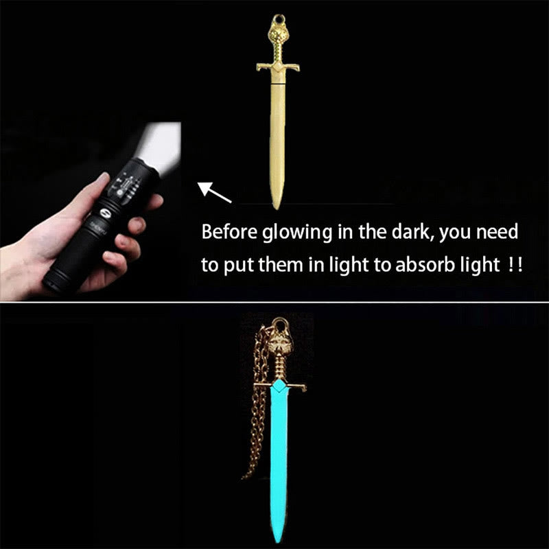 "Sword of Damocles" - Glow in The Dark Sword Necklace