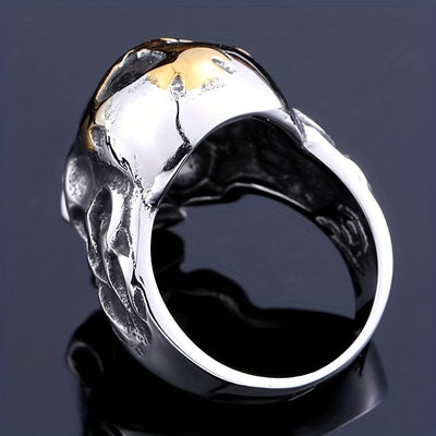 Gothic Skull Skeleton Cross Ring