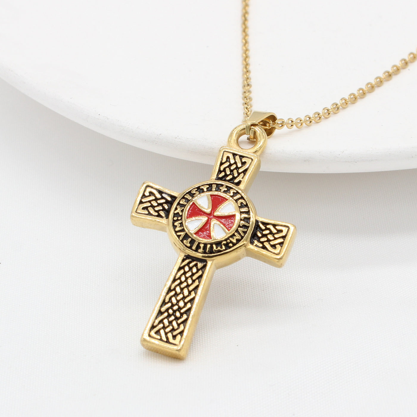 Knights Templar Cross Pendant Necklace