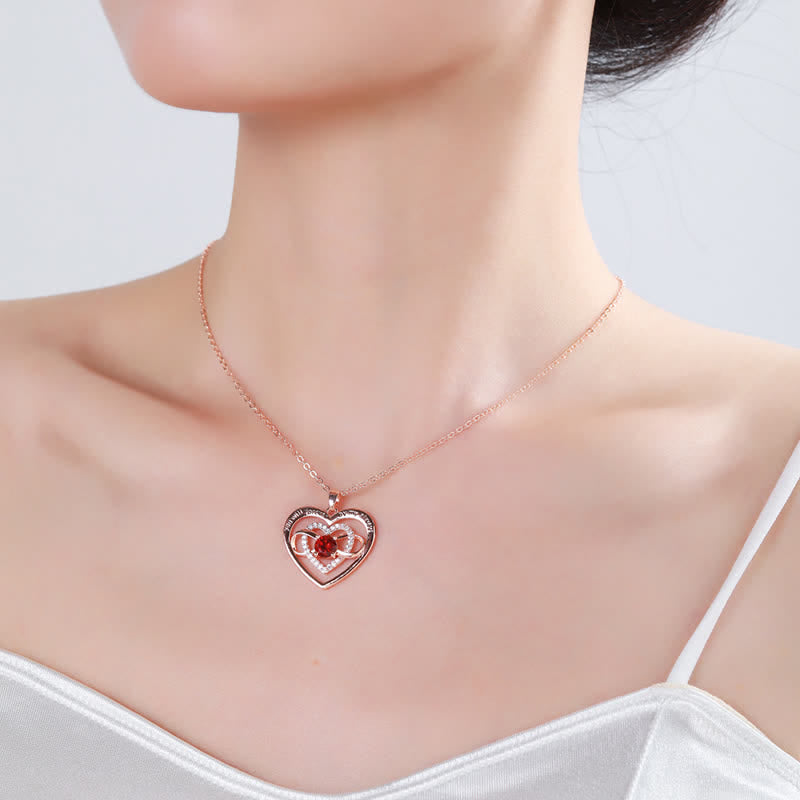 "You Will Forever by My Always" Love Heart Necklace