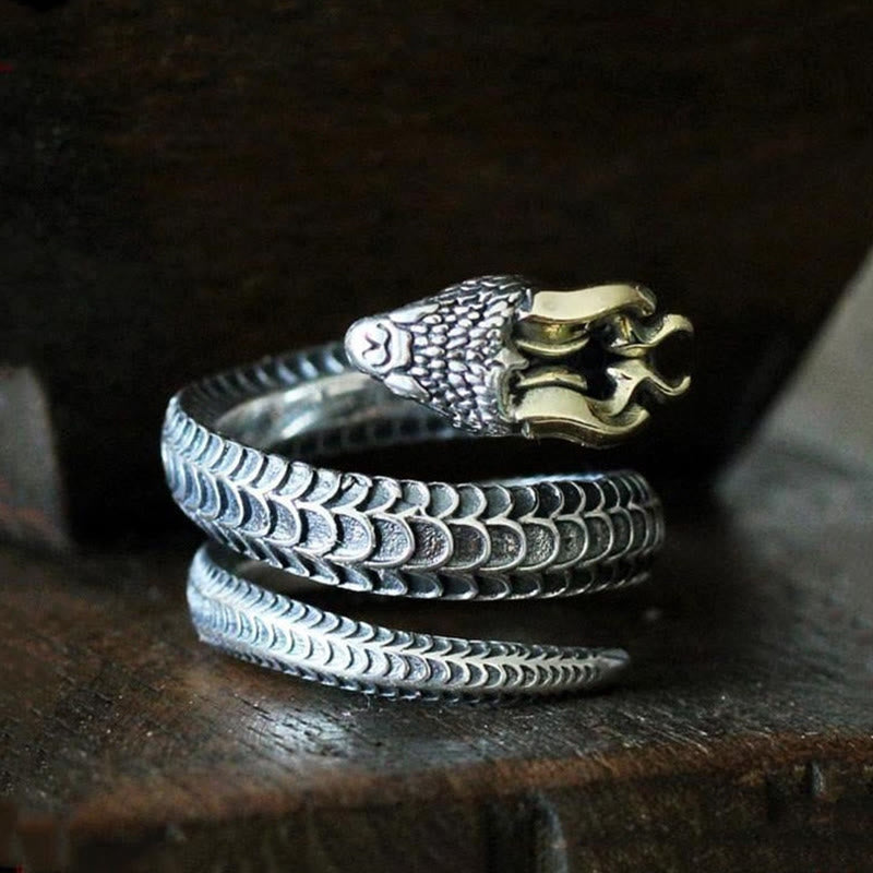 Powerful Norse Guardian: Jörmungandr Snake Ring