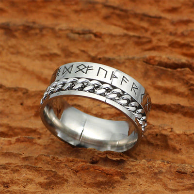 Viking Mystical Runic Rotating Ring