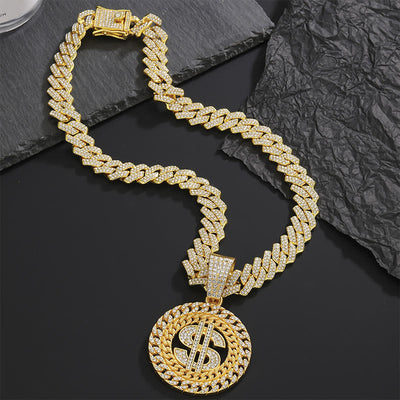 Hip-hop Dollar Plated Gold Necklace