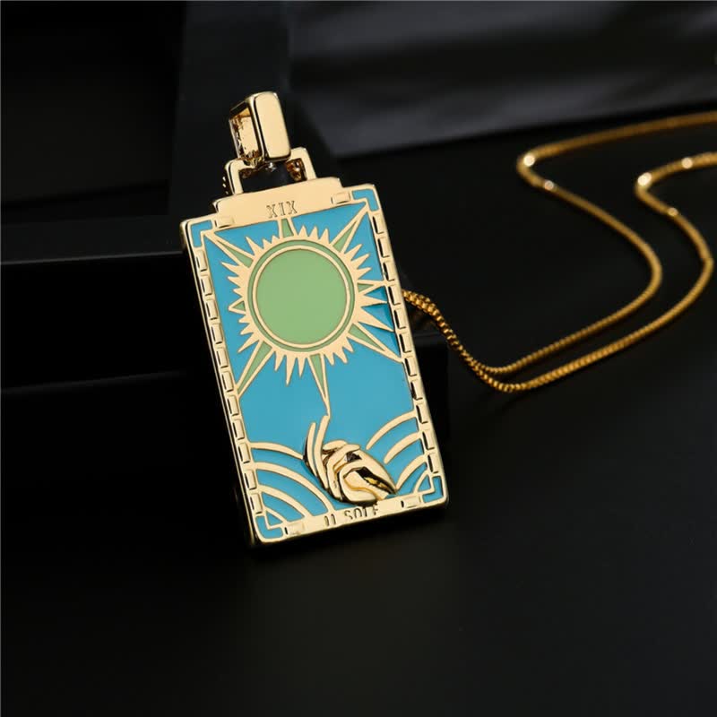 Olivenorma Moon Star Tarot Card Necklace