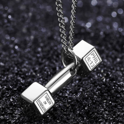 Men's Gym Dumbbell Fitness Necklace