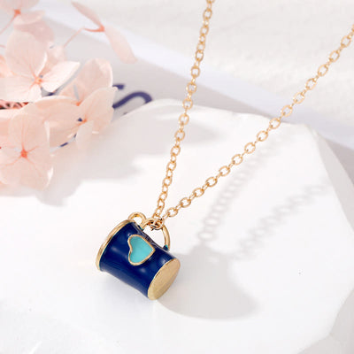 Creative Cute Colorful Heart Cup Necklace