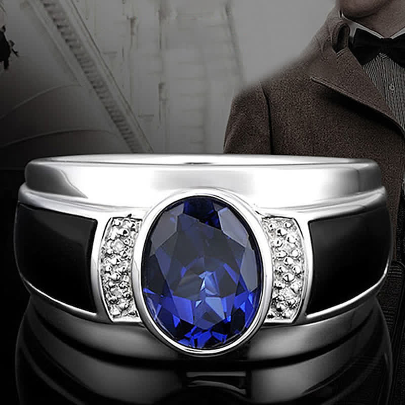 Limited Sale - Men's Sapphire Stylish Minimalist Ring