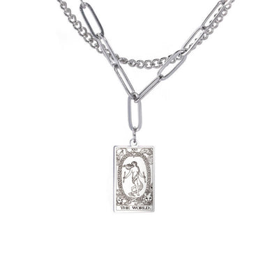 Olivenorma Tarot Card Double Chain Necklace