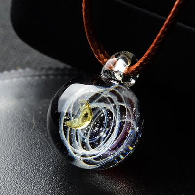 Olivenorma Fancy Cosmic Starry Sky Glass Necklace