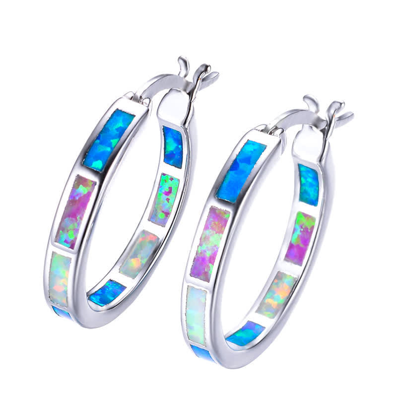 Creative Round Color Opal Earrings