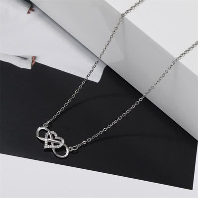 Infinity Heart Gold Plated Zircon Necklace