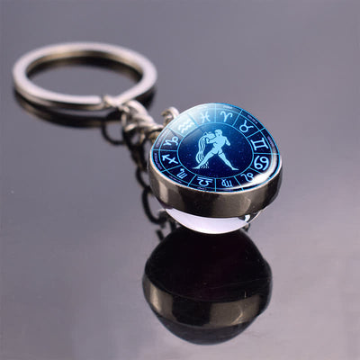 Glass 12 Stars Zodiac Protection Keychain - image 0