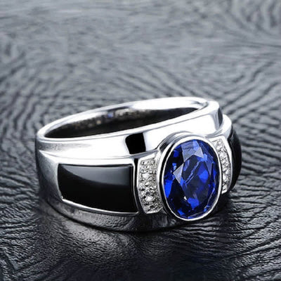 Limited Sale - Men's Sapphire Stylish Minimalist Ring