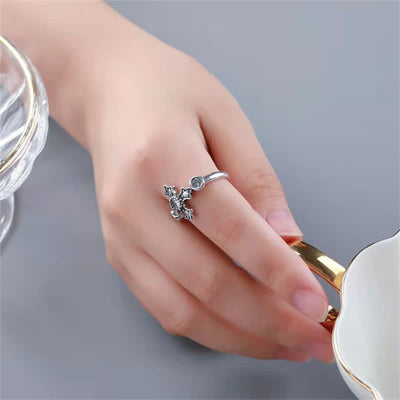 Colorful Zircon Cross Flower Ring