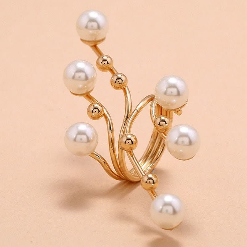 Women's Elegant Tree Branch Pearl Ring