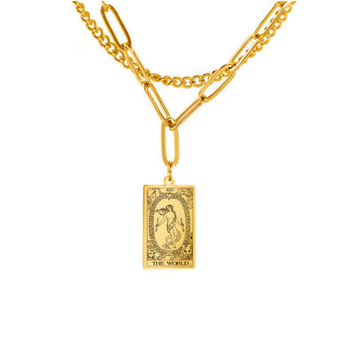 Olivenorma Tarot Card Double Chain Necklace