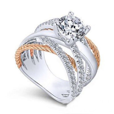 Simulated Diamond 18K Rose Gold Plated Ring