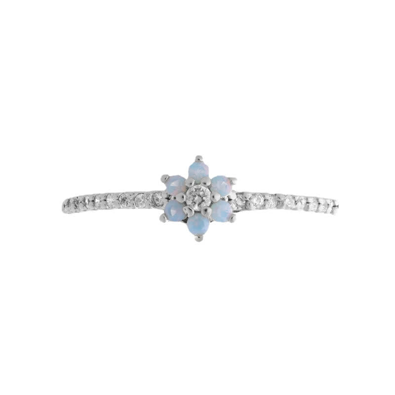 Women's Summer Cool Blue Flower Ring