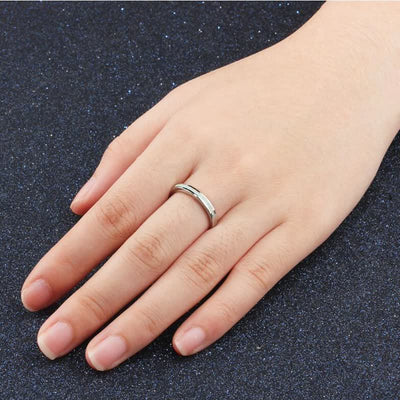 Eternity White Opal Band Sterling Silver Ring