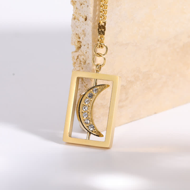 Sun And Moon Rotatable Tarot Card Necklace