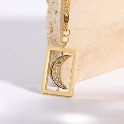 Sun And Moon Rotatable Tarot Card Necklace