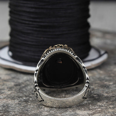 Retro Black Obsidian Luxury Ring
