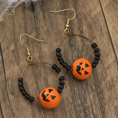 "Funny Goast" -  Pumpkin Spider Halloween Earrings