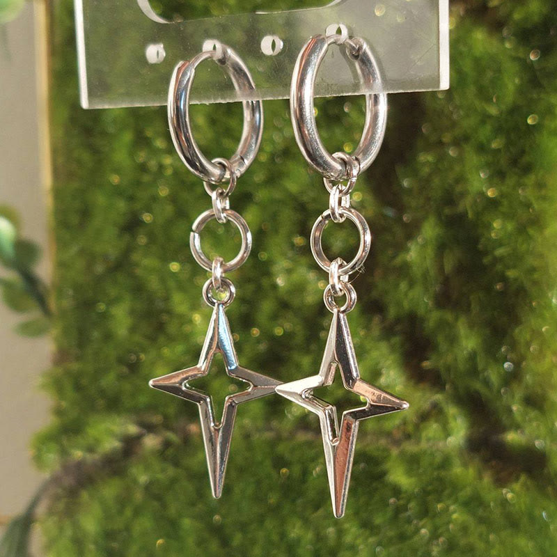 Gothic Star Cross Creative Earrings