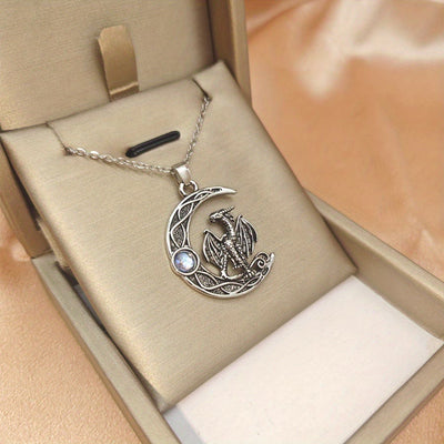 Creative Moon & Dragon Pendant Necklace